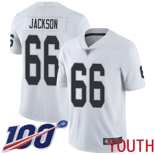 Oakland Raiders Limited White Youth Gabe Jackson Road Jersey NFL Football #66 100th Season Vapor Jersey